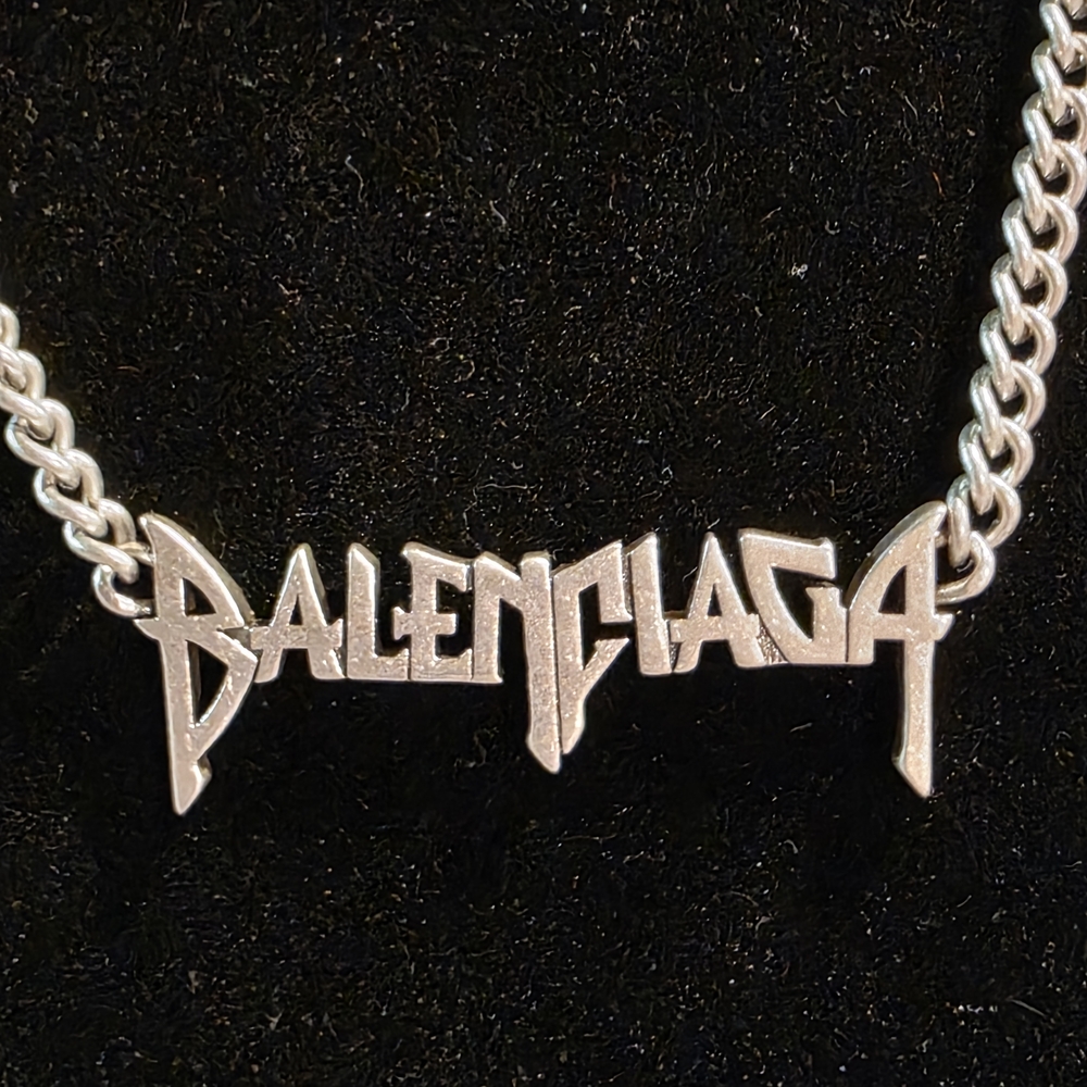 Balenciaga Silver Logo Necklace - Picture 4 of 6